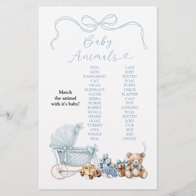 Placa de Jogo Bebês Animais Carruagem Coquete Azul (Frente)