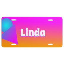 Placa de Licença com Gradiente de Formas Nome Rosa