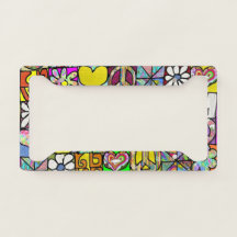 Placa de Licença de Amor Shalom Psicodélico dos an