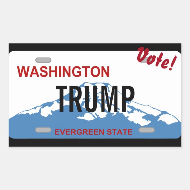 Placa de licença de Washington Vote Trump adesivo (Frente)