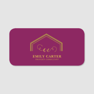 Placa de Logotipo de Corretor Moderno Etiquetas de