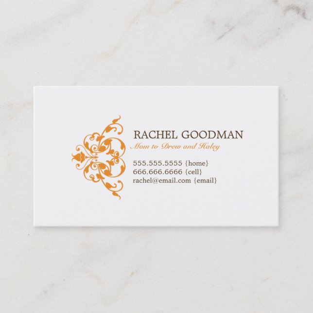 Placa de Mamãe Floral Moderna / Cartão de Chamada  (Frente)