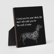Placa de Memorial de Cachorro - Personalizada Dach