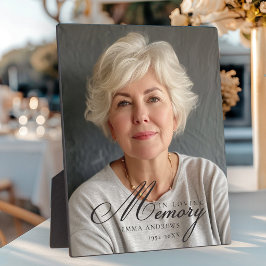 Placa de Memorial de Funeral de Foto "Em Memória A
