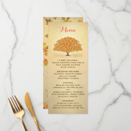 Placa de menu Árvore de outono com luzes de brilho