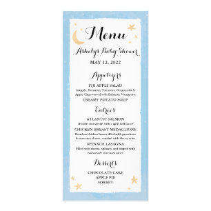 Placa de Menu Azul Claro Estrela Pequena Brilhante