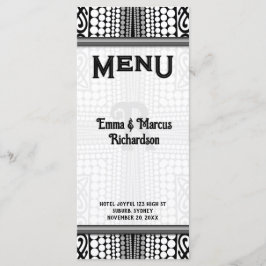 Placa de Menu Branca de Borda Urbana Tribal Modern