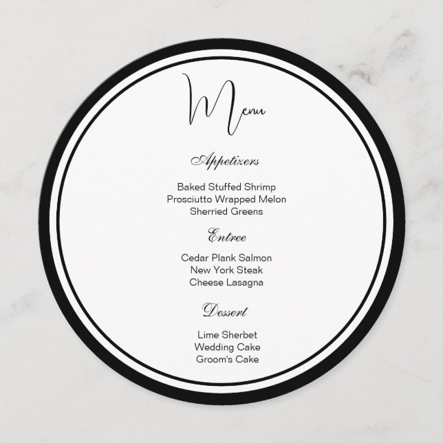 Placa de Menu Círculo (Frente)