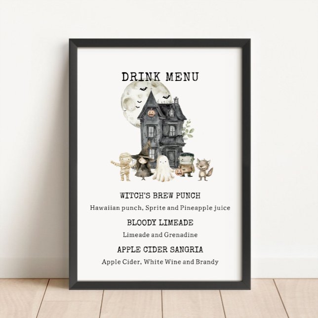 Placa de Menu de Bebidas Personalizadas de Hallowe (Criador carregado)