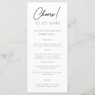 Placa de menu de Festa de aniversário Dourada Wate