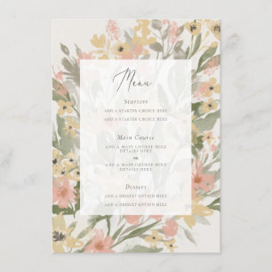 Placa de menu de jardim florescente