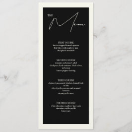 Placa de menu de Mesa 4x9.25 preta e branca