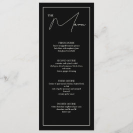 Placa de menu de Mesa 4x9.25 preta e branca