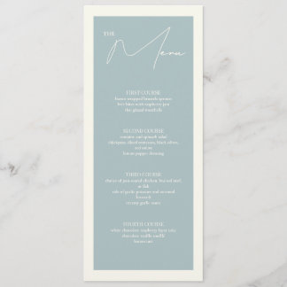 Placa de menu de Mesa Dusty Blue 4x9.25