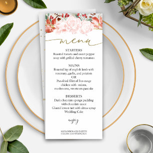 Placa de Menu do casamento no inverno com Forma Fl