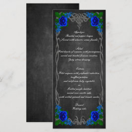 Placa de menu do Casamento outono do giz Rosa azul