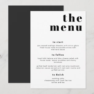 Placa de Menu do Retro Moderno RILEY Bold