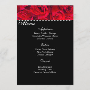 Placa de Menu do Rosa vermelha