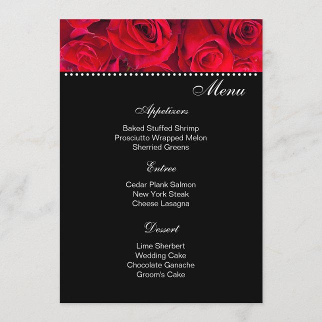 Placa de Menu do Rosa vermelha (Frente)