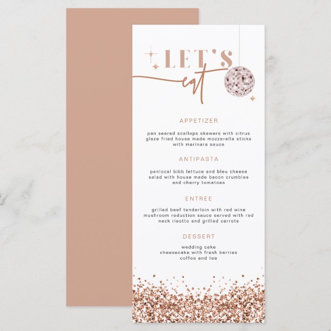 Placa de menu Eat do Vamos Disco de Sequências Dou (Frente/Verso)