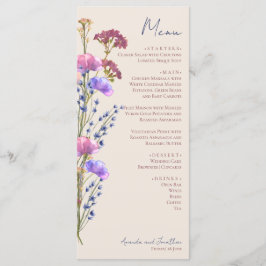 Placa de Menu Floral Acrílica Rustic Beige