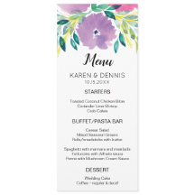 Placa de menu Floral Blossom