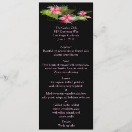 Placa de Menu Floral Romântica Cor-de-Rosa Elegant