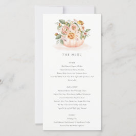 Placa de Menu Floral Rosa Pumpkin Pintor com Linho