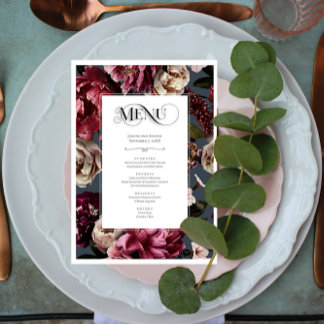 Placa de Menu Floral Vibrante