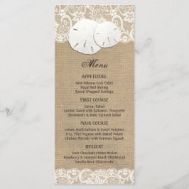 Placa de Menu Lace do Burlap Com Aquecimento Russo