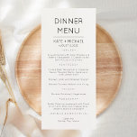 Placa de menu mínima moderna e elegante<br><div class="desc">Moderno e Elegante, festa ou menu aniversário. Um design elegante em preto e branco ou qualquer cor de fundo que você escolher. Basta clicar no link personalizar mais, mostrado na área de personalização de texto à direita, e escolher seu fundo de cor personalizado. Este poster de placa torna rápido e...</div>