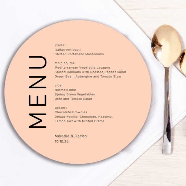 Placa de menu Peach Round (Criador carregado)