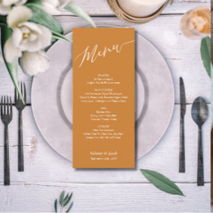 Placa de menu plana de casamento em bronze