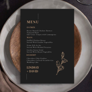 Placa de menu preta de pasta minimalista moderna