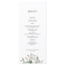 Placa de Menu Recepção de casamento de Aquarela Ve