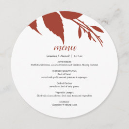 Placa de menu redonda laranja queimada