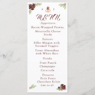 Placa de menu Rosa-Córsega monogramada