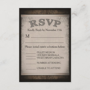 Placa de menu RSVP 3.5x5 - RSVP de correspondência