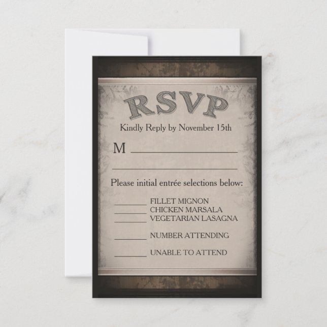 Placa de menu RSVP 3.5x5 - RSVP de correspondência (Frente)