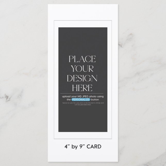 Placa de menu simples personalizada - 4x9 polegada (Frente)