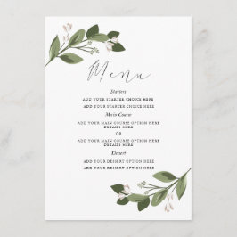 Placa de menu Sprigs Blushing com cor-de-rosa