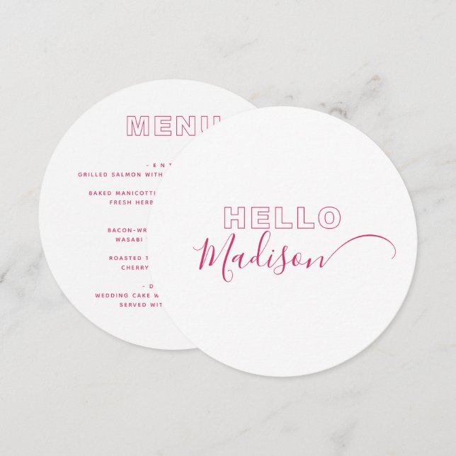 Placa de menu tipo negrito de estrutura de tópicos (Frente/Verso)