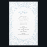 Placa de menu Toile de Jouy<br><div class="desc">Cartão de menu Chinoiserie toile de jouy</div>