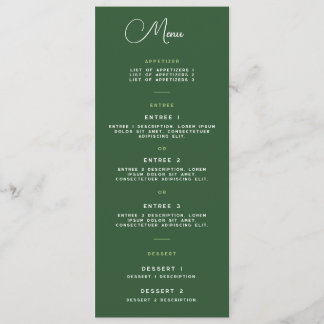 Placa de menu - Wright tsville Manor Suite