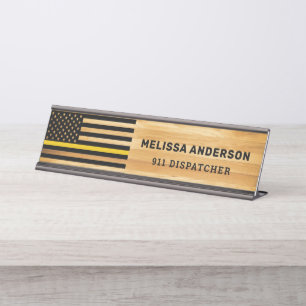 Placa De Mesa 911 Expedidor Espinheira Dourada fina Pavilhão Ma