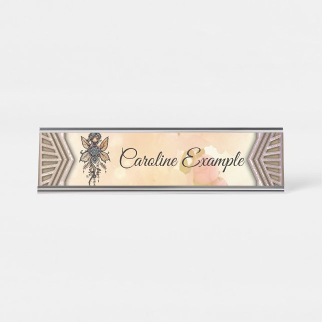 Placa De Mesa A melodia da natureza, dança da fada das flores. (Frente)