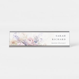 Placa De Mesa Abstrato Blush Lilac Watercolor Rosa Floral Bunch