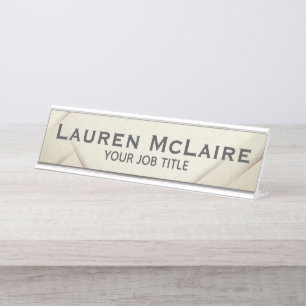 Placa De Mesa Acento Dourado Elegante Profissional