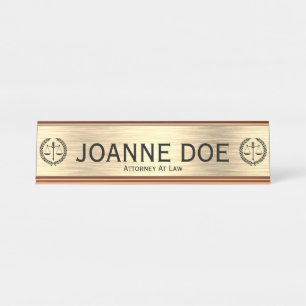 Placa De Mesa Advogado Elegante, Advogado, Escala De Justiça