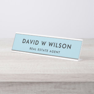 Placa De Mesa Agente imobiliário minimalista moderno